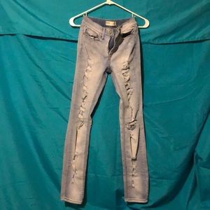 Ripped Low Rise Skinny Jeans